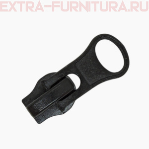 Бегунок реверсивный, галантерейный СП5 черный, LOGO