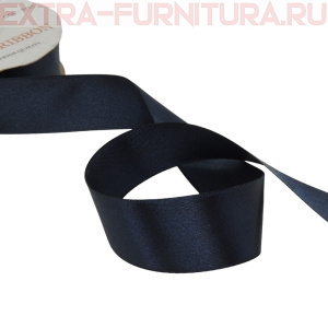 Лента атласная 24 мм цв 163 темно-синий рул. 27,42м