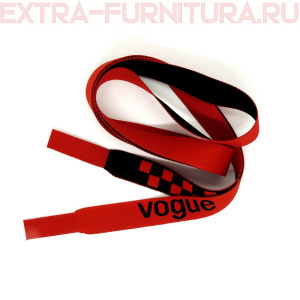 Шнурки плоские 130см, шир.19мм, Vogue+шахматка, цв.красный