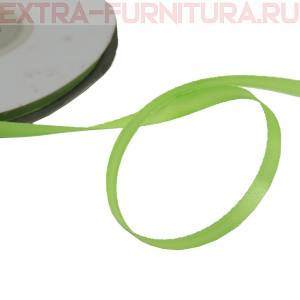 Лента атласная  6 мм  цв.128 зеленый рул. 27,42м