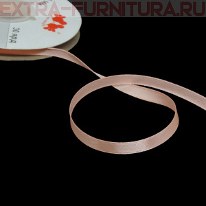 Лента атласная  6 мм  цв.070 светло-розовый рул. 27,42м