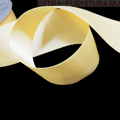 Лента атласная 50 мм цв.010 желтый рул.27,42м