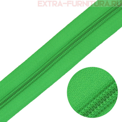 Молния рулонная спираль тип Т5, цв.240 зеленый, пл.13 гр/м
