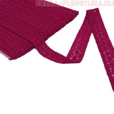 Тесьма вязаная арт.15.01.099 шир.15мм, цв.26 бордовый, уп.10м
