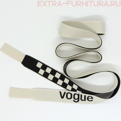 Шнурки плоские 130см, шир.19мм, Vogue+шахматка, цв.белый (молоко)