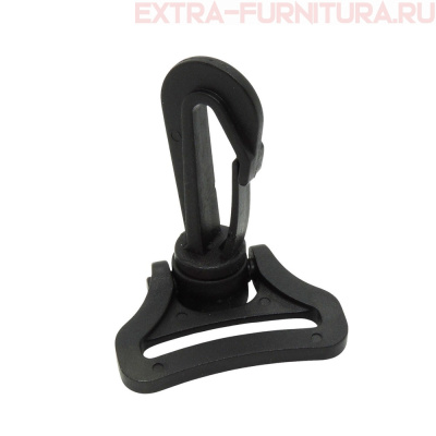 Карабин 32 (30) мм пластик, поворотный (360"), цв.черный, арт.5, уп.200 шт/кор.5000