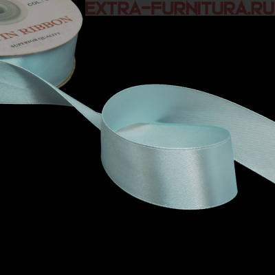Лента атласная 24 мм цв 142 бледно-голубой рул. 27,42м